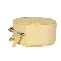 Chanel Metallic Yellow Quilted Caviar Round Mini Crossbody