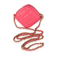 Chanel Hot Pink Quilted Lambskin Diamond Crossbody Bag