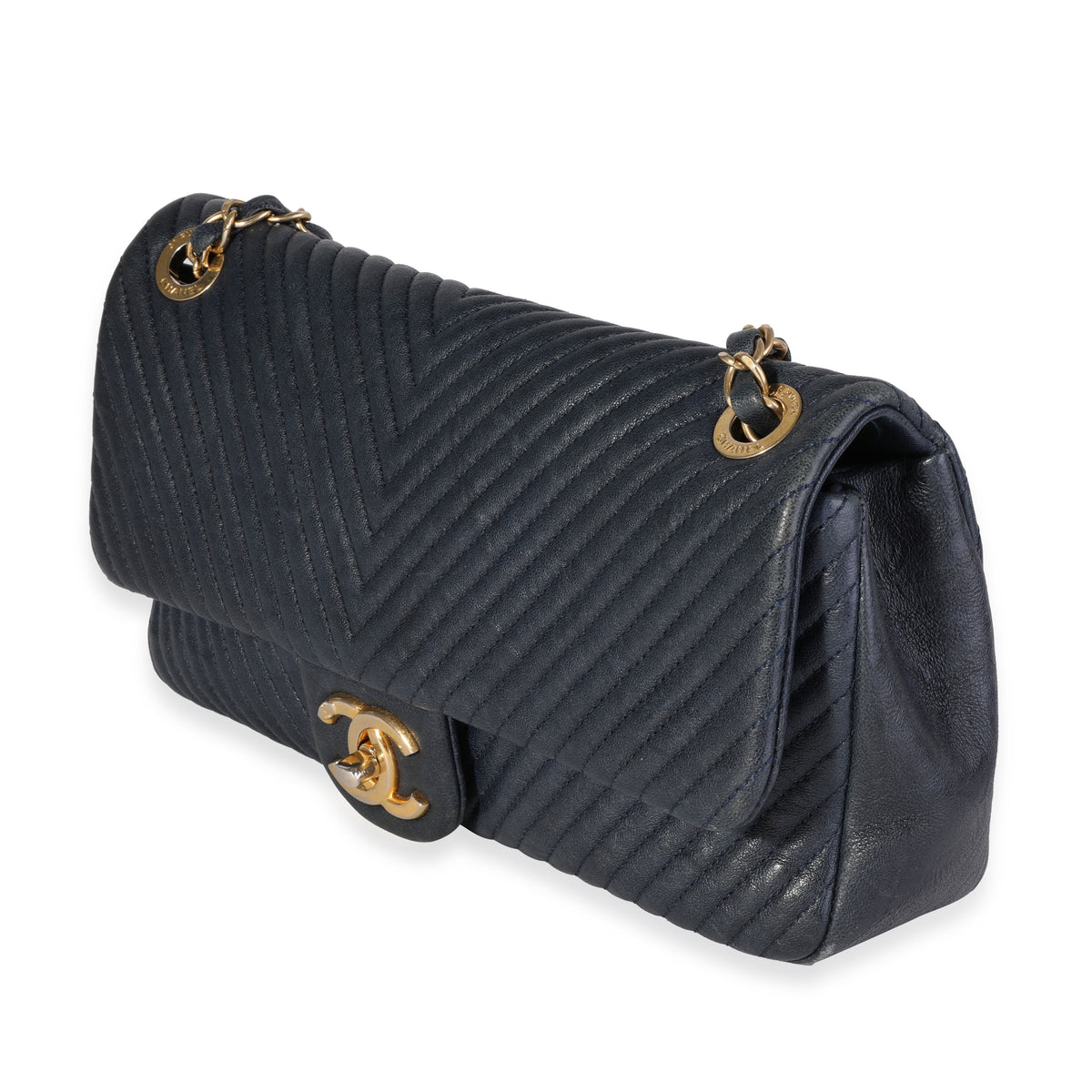 Chanel Navy Chevron Quilted Coco Vintage Flap, myGemma