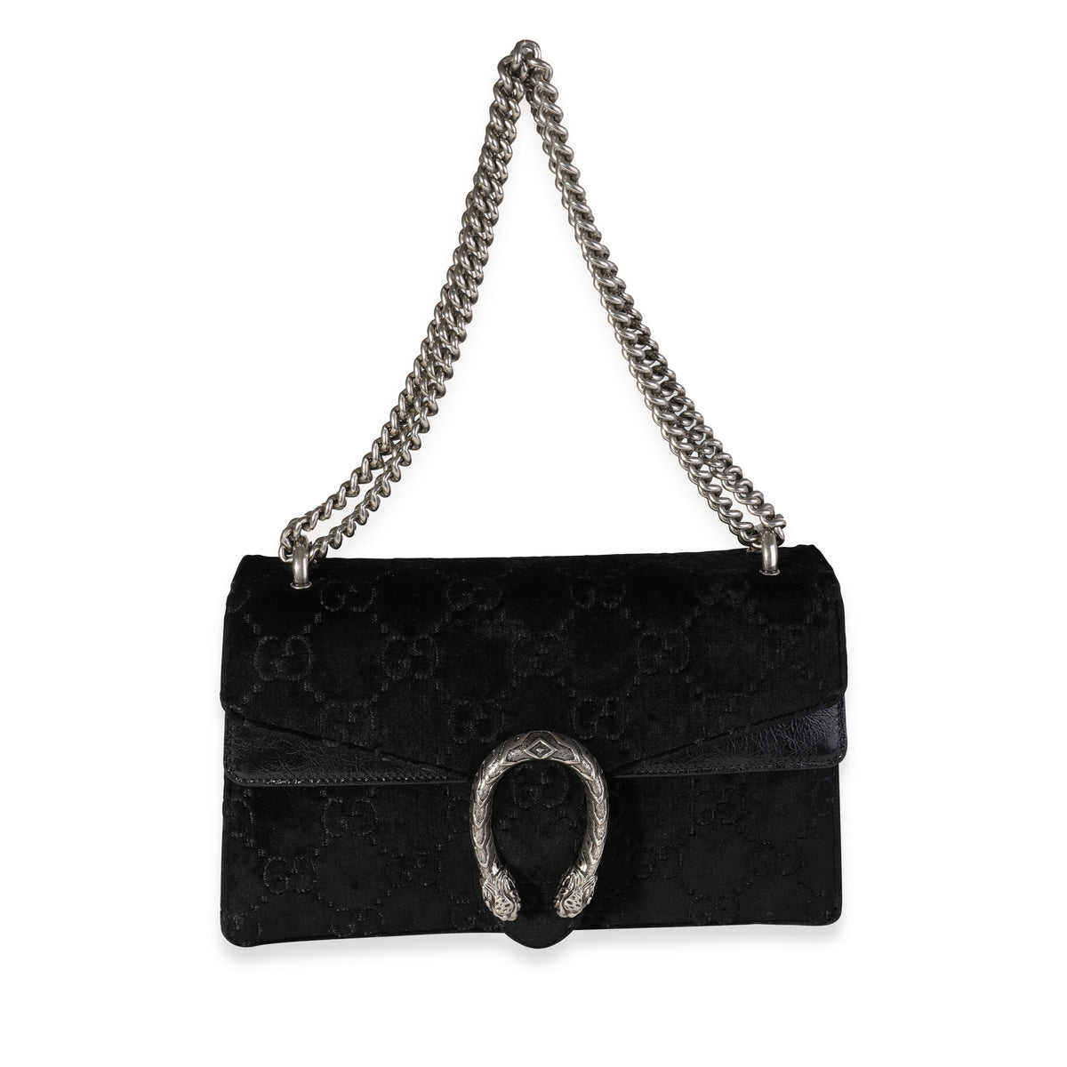 Gucci Black Grained Leather Dionysus Mini Chain Bag, myGemma