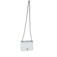 Chanel Light Blue Iridescent Quilted Calfskin Square Mini Classic Flap Bag