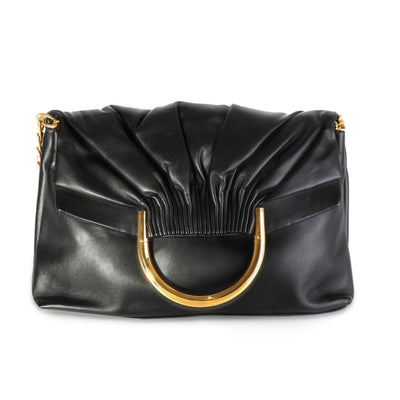 Stella McCartney Black Vegan Leather Nina Fold-Over Frame Bag