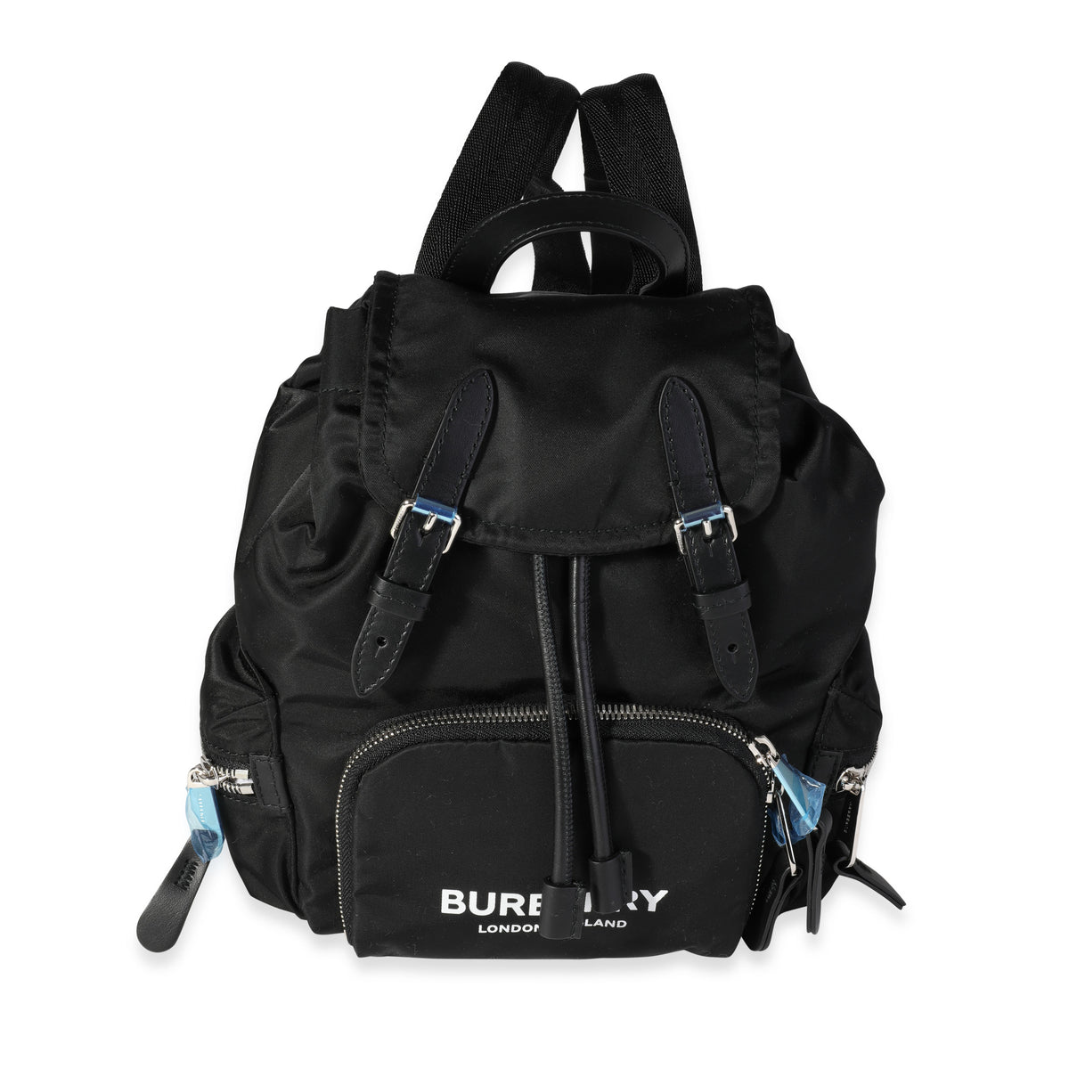 Burberry Black Nylon Logo Print Backpack