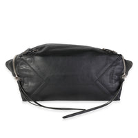 Black Leather Papier Zip-Around Tote