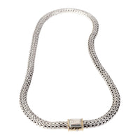 John Hardy Classic Wheat Chain Necklace in 18k Yellow Gold/Sterling Silver