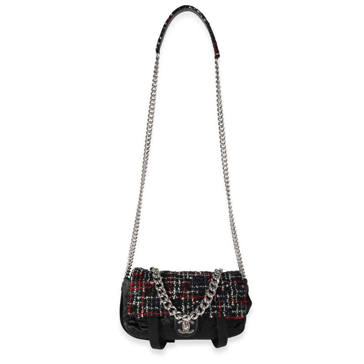 Chanel Black Tweed & Nylon Astronaut Essentials Flap Bag