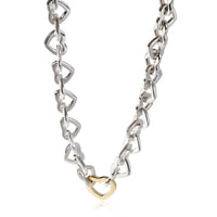 Tiffany & Co. Open Heart Necklace in 18k Yellow Gold/Sterling Silver
