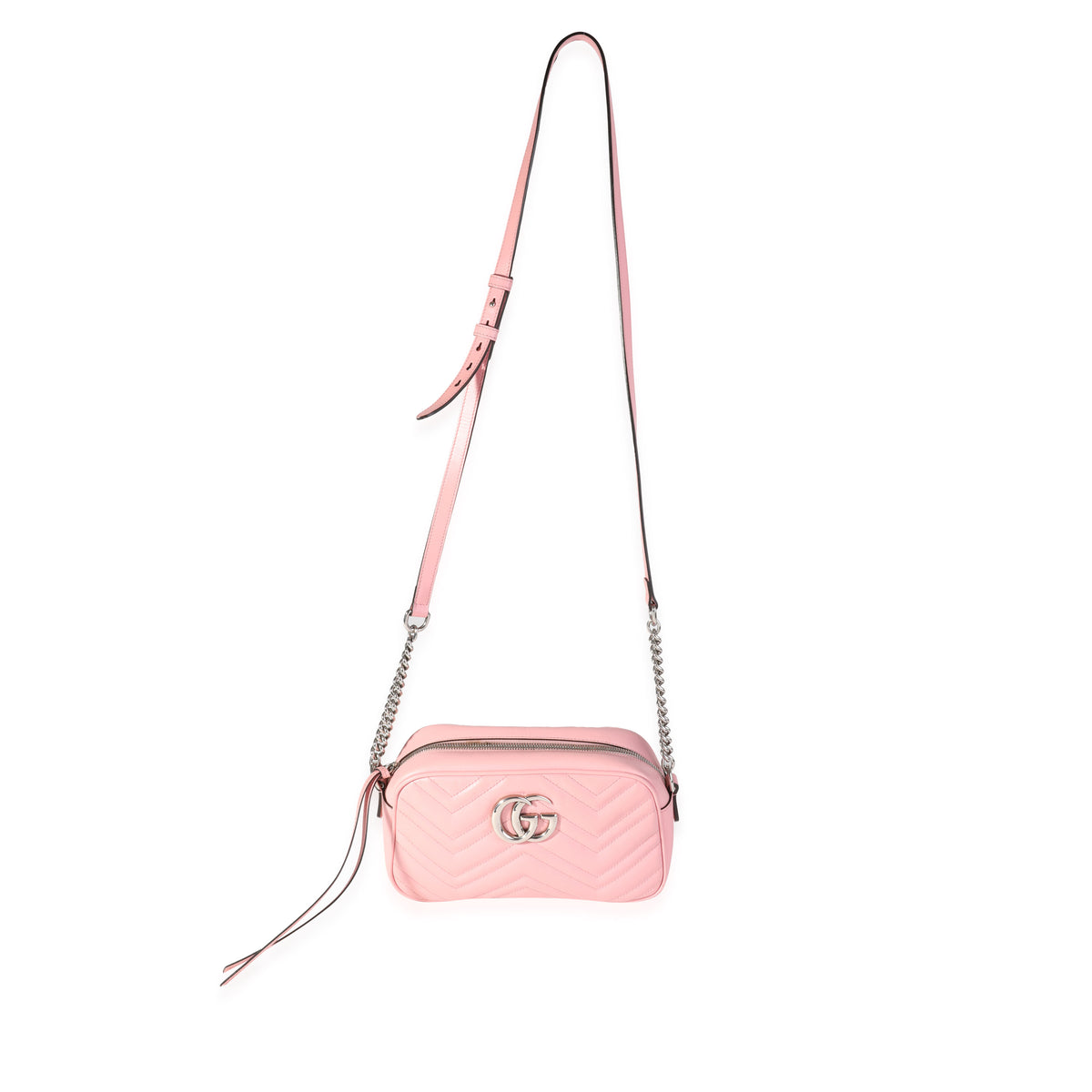Gucci Pink Matelassé Leather Small Marmont Bag