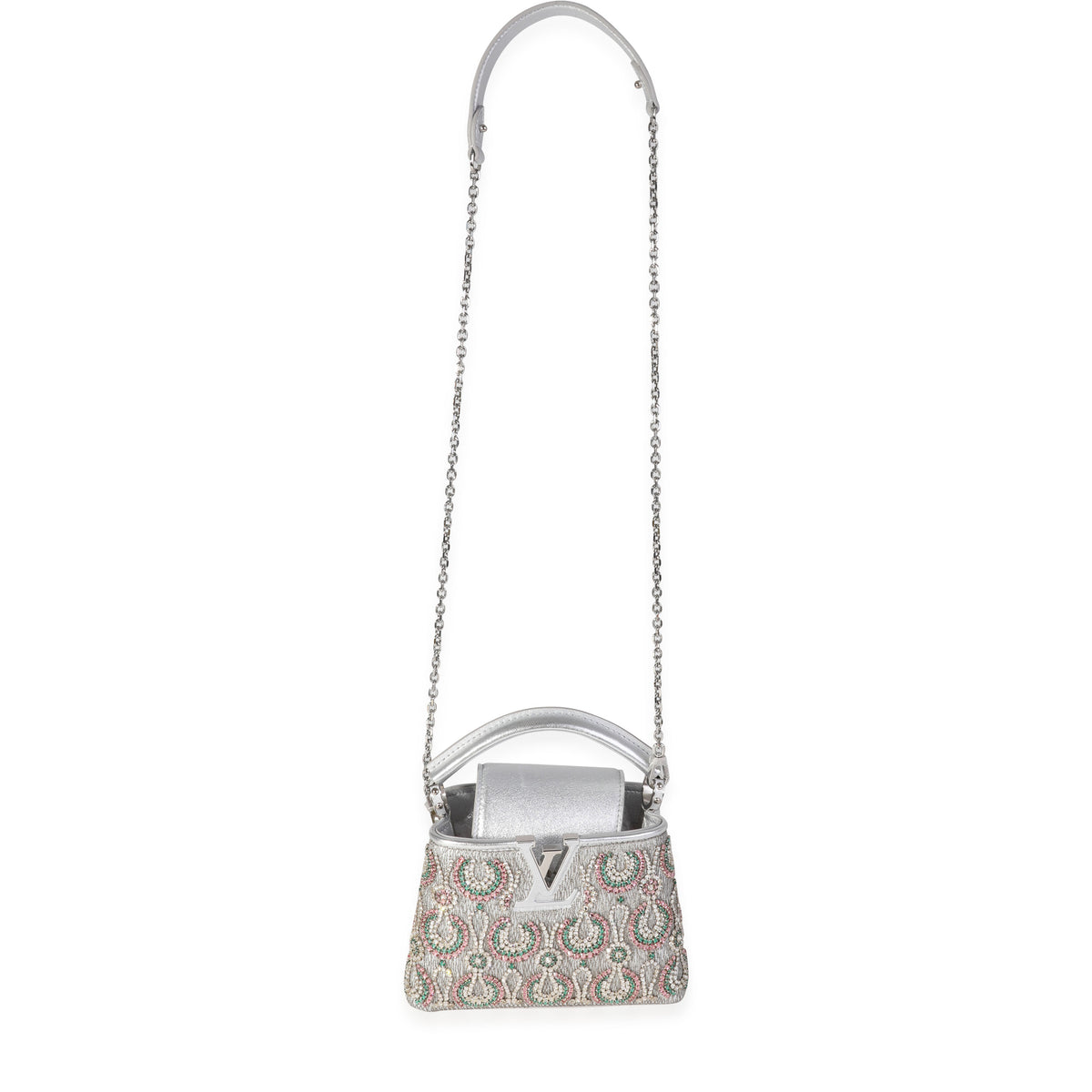 Louis Vuitton silver Mini Broderies Capucines Top-Handle Bag
