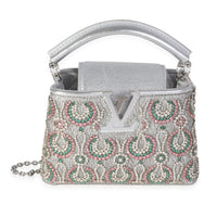 Louis Vuitton Silver Metallic Broderies Capucines Mini