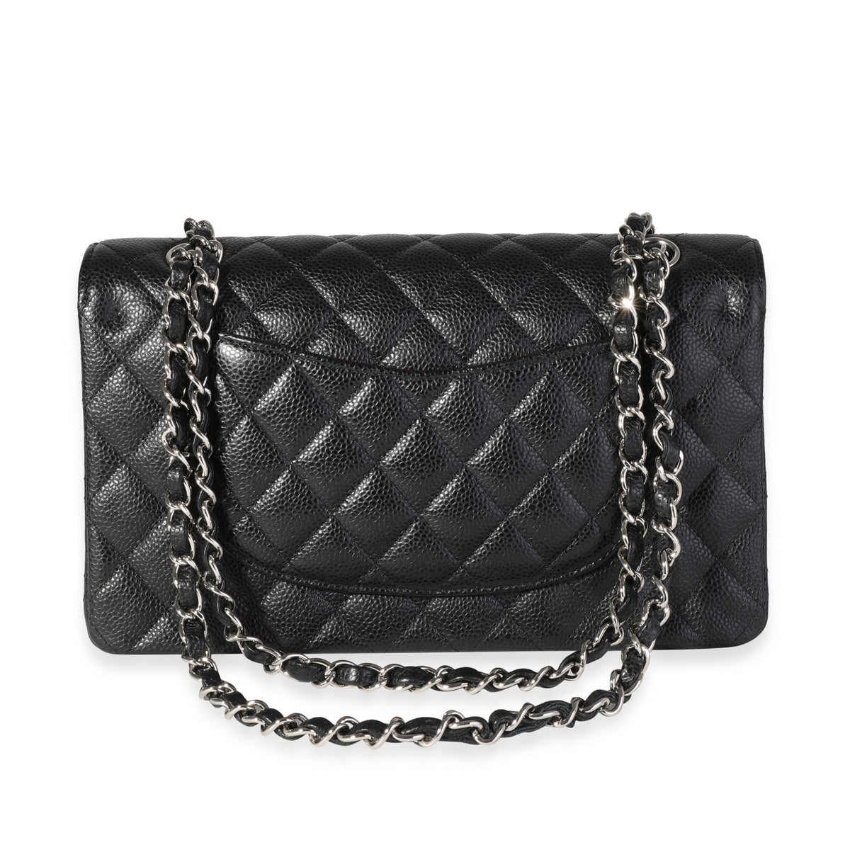 Chanel Black Caviar Leather Medium Classic Double Flap 2017