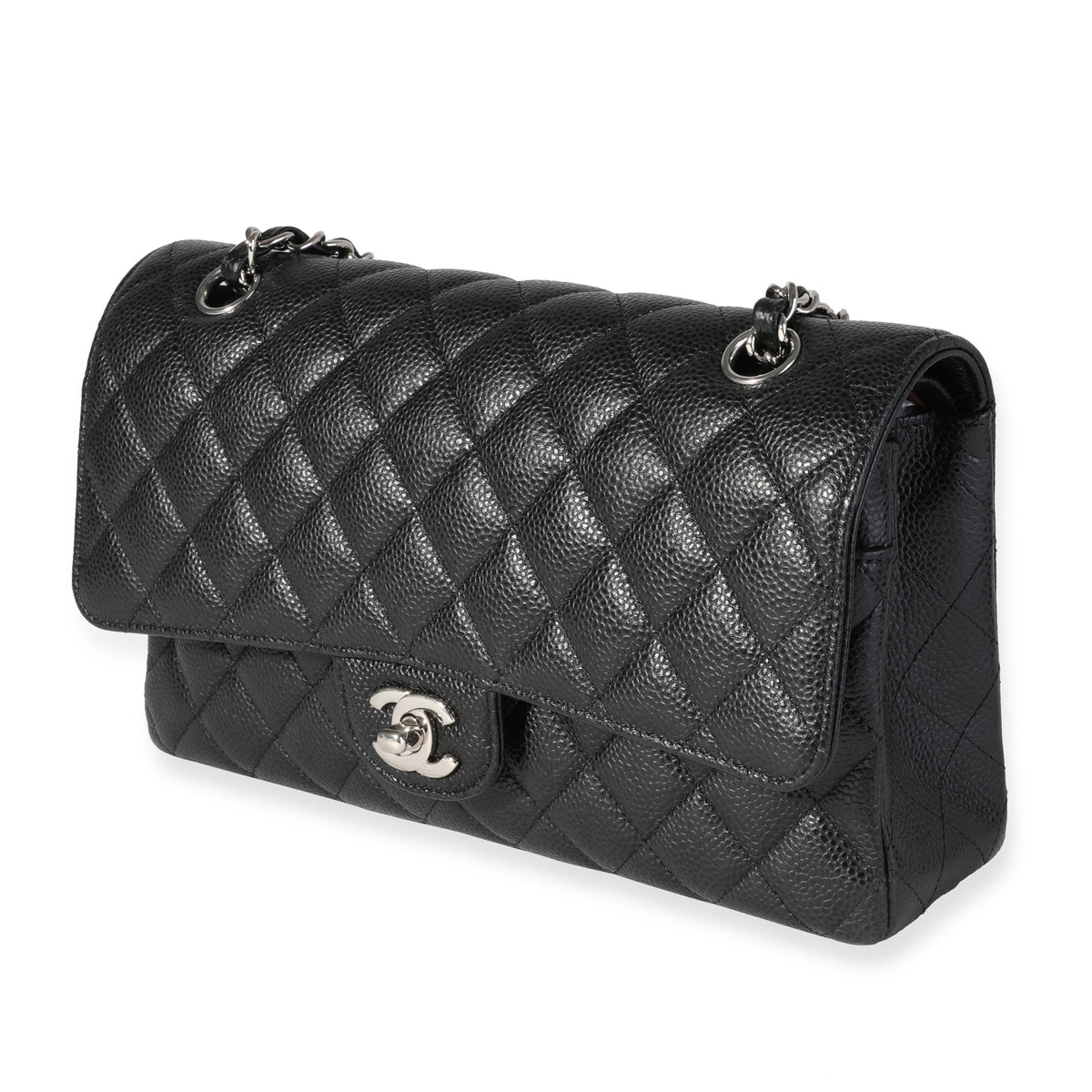 Chanel Black Quilted Caviar Medium Classic Double Flap Bag, myGemma