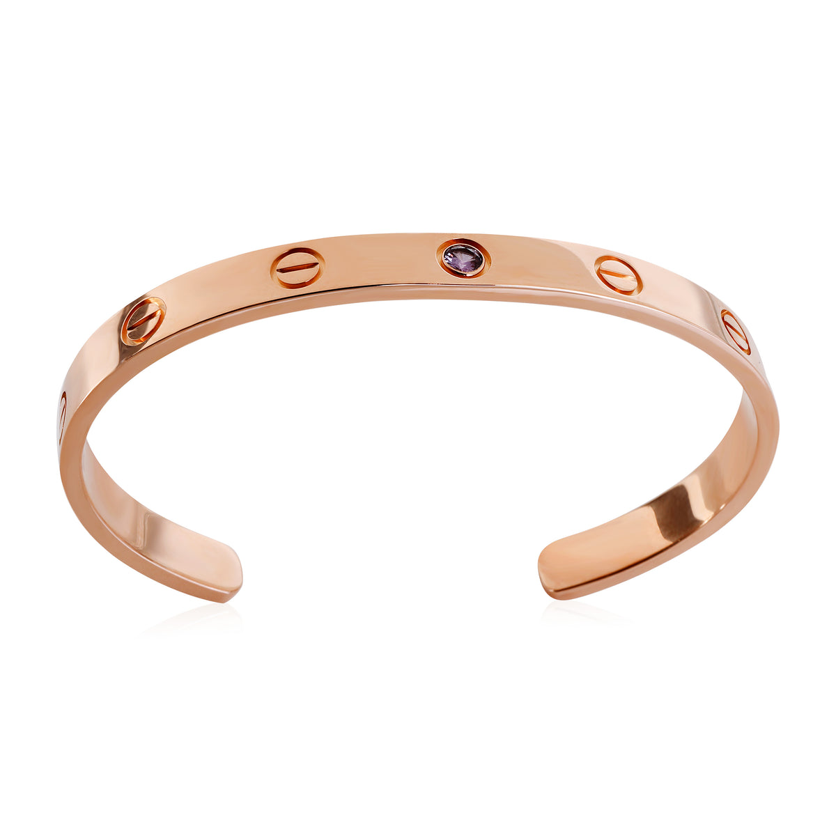 Cartier Love Amethyst Cuff Bracelet in 18k Rose Gold
