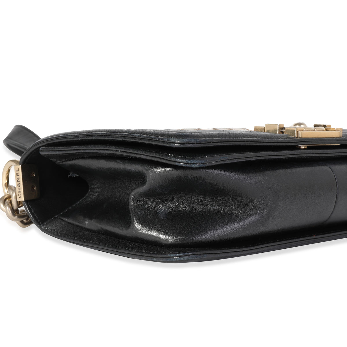 Chanel Limited Edition Black Leather & Mosaic Medium Boy Bag
