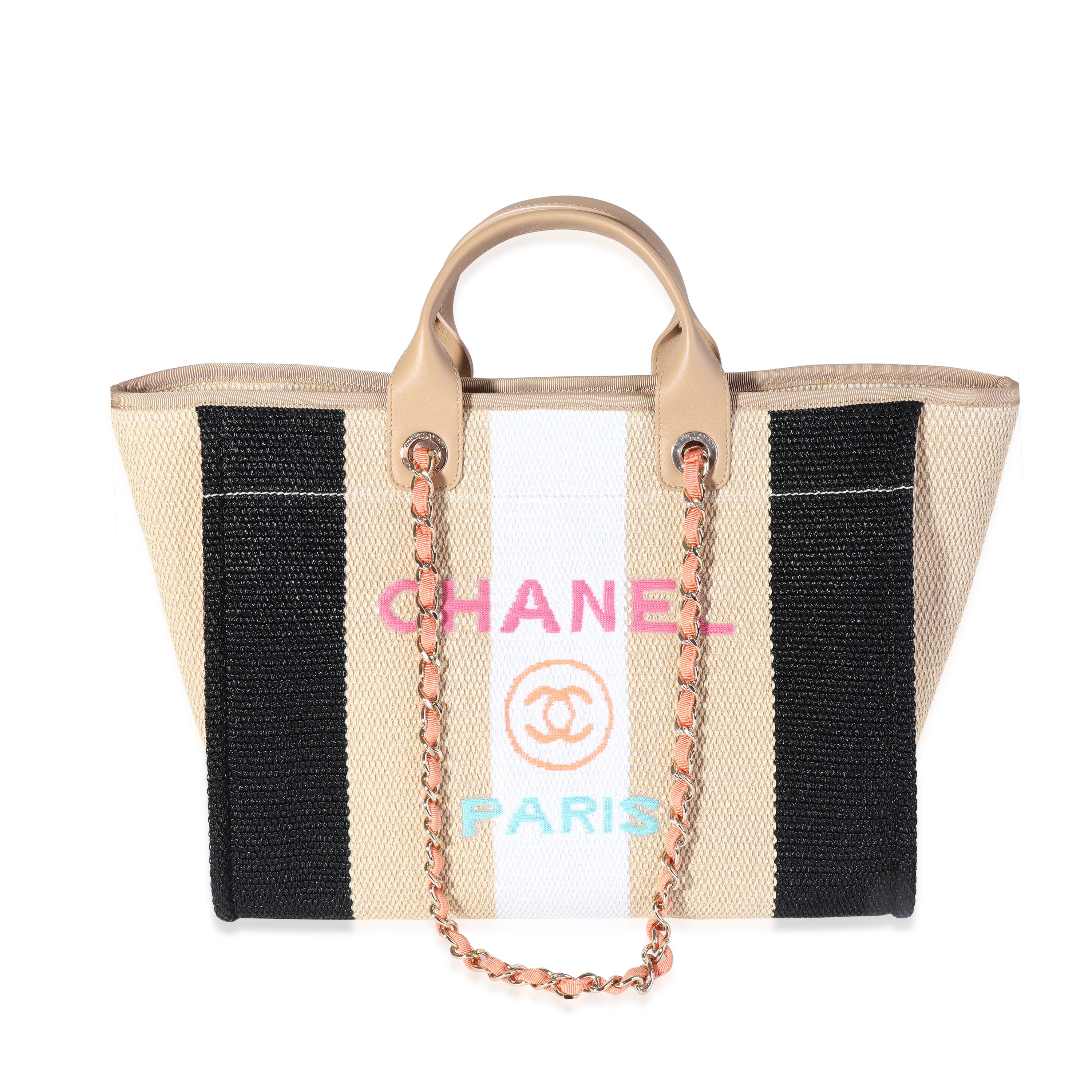 Chanel Multicolor Striped Straw Raffia Large Deauville Shopping Tote Bag  Silver Hardware, 2020 Available For Immediate Sale At Sotheby's