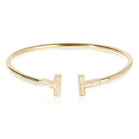 Tiffany & Co. T Wire Diamond Bangle in 18K Yellow Gold 0.22 CTW