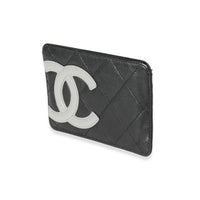 Chanel Black Quilted Lambskin Ligne Cambon Card Holder