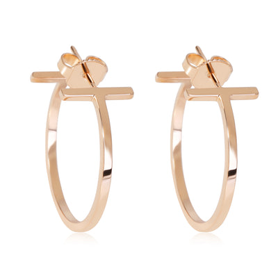 Tiffany & Co. T Hoop Earring in 18k Rose Gold Size Medium