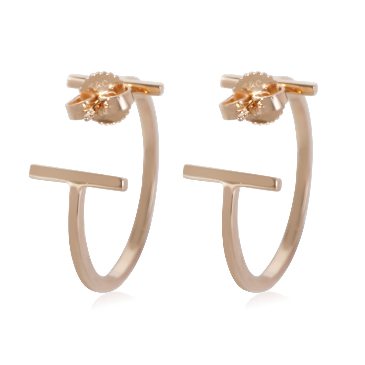 Tiffany & Co. T Hoop Earring in 18k Rose Gold Size Medium