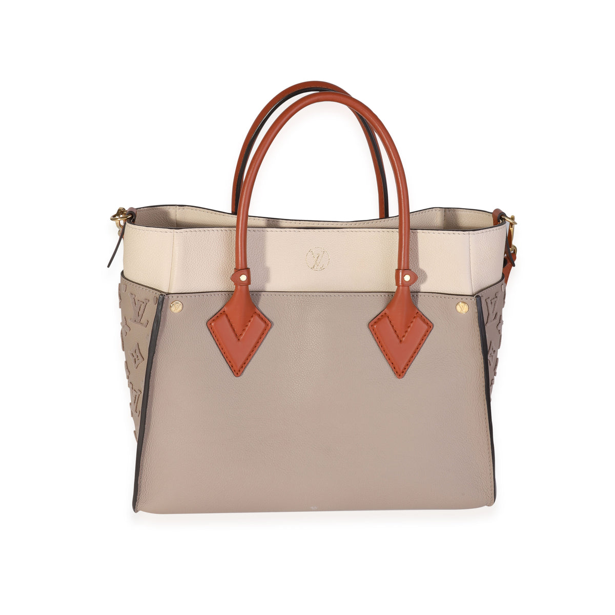 Louis Vuitton Galet Calfskin & Tufted Monogram On My Side Mm Tote