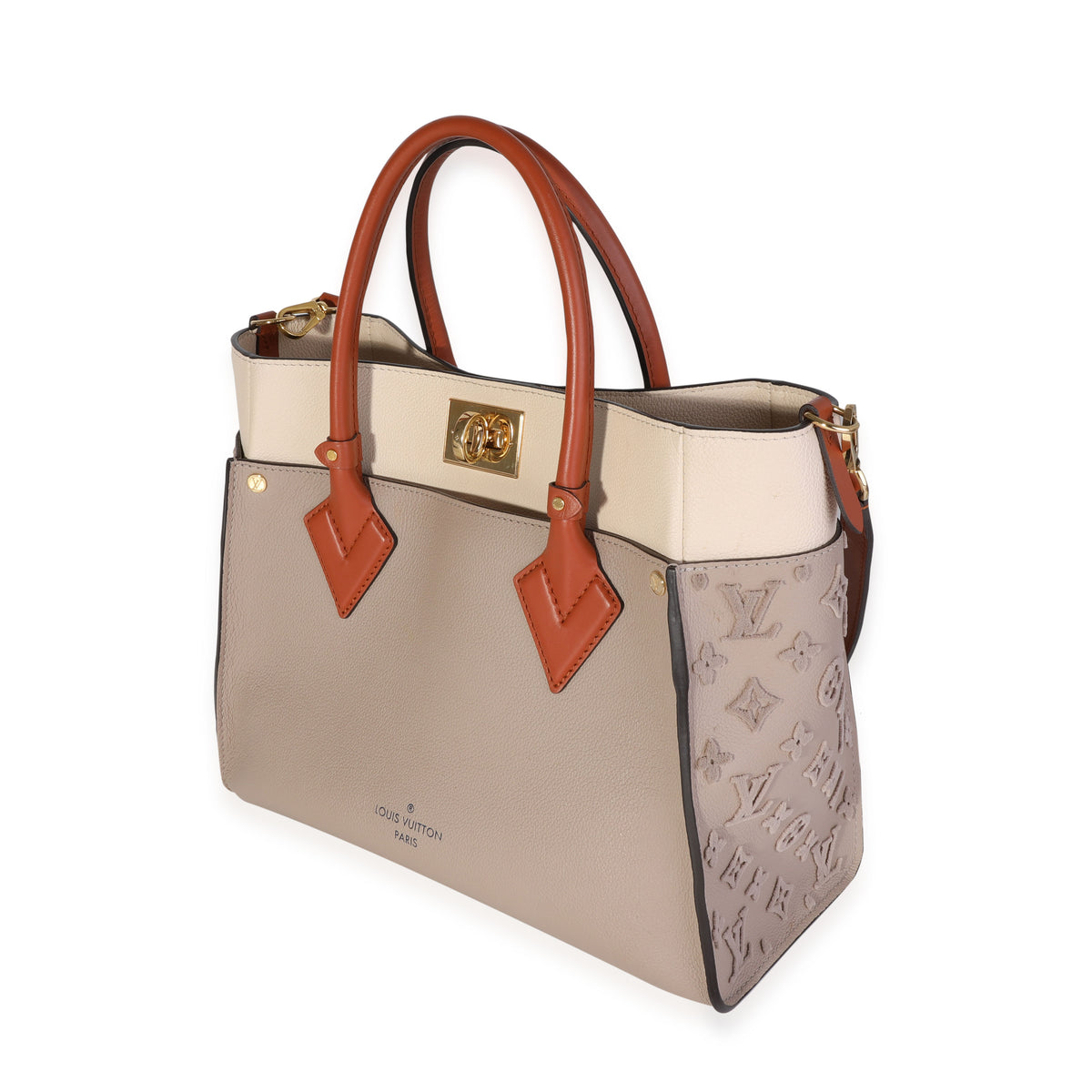 Louis Vuitton Galet Calfskin & Tufted Monogram On My Side MM Tote
