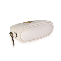 Gucci White Matelassé Leather Marmont Key Pouch