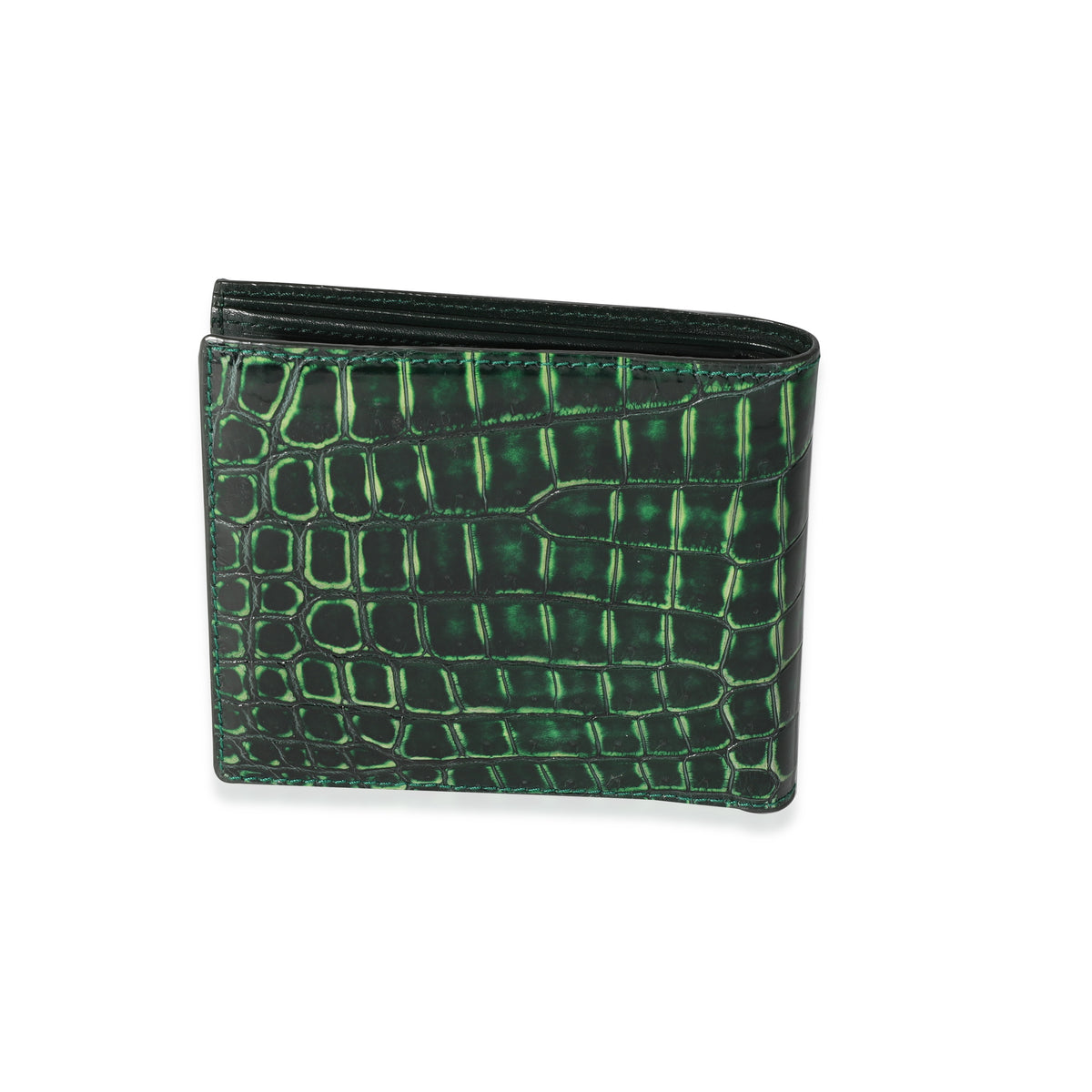Bottega Veneta Green Crocodile Bi-Fold Wallet myGemma Item #119256