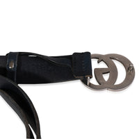 Gucci Navy Raw Leather Double G Belt