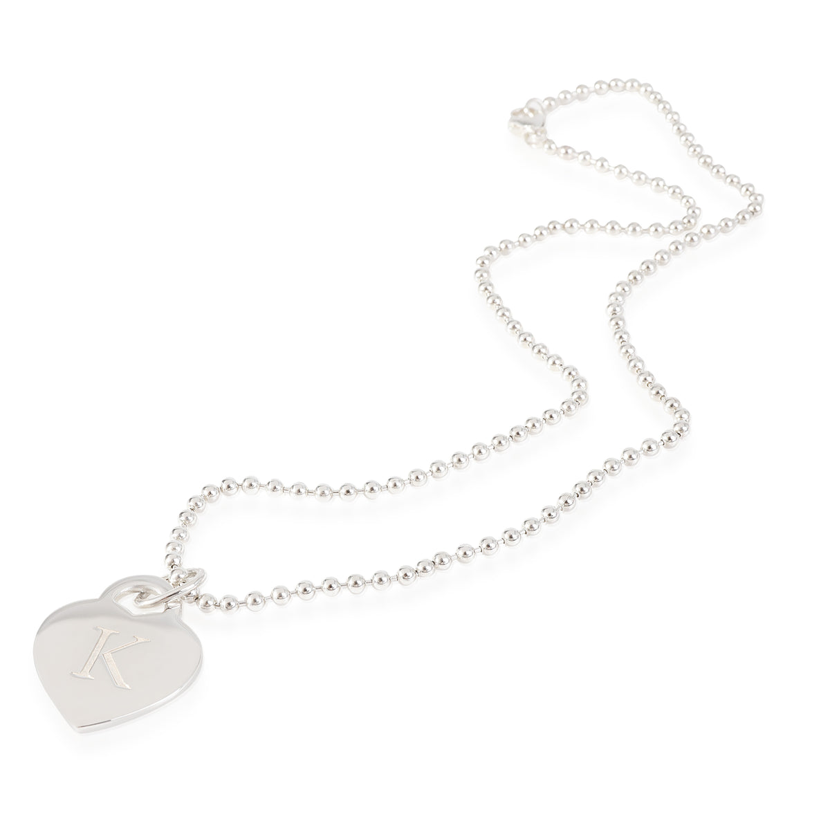 Tiffany & Co. Heart K Pendant in 925 Sterling Silver