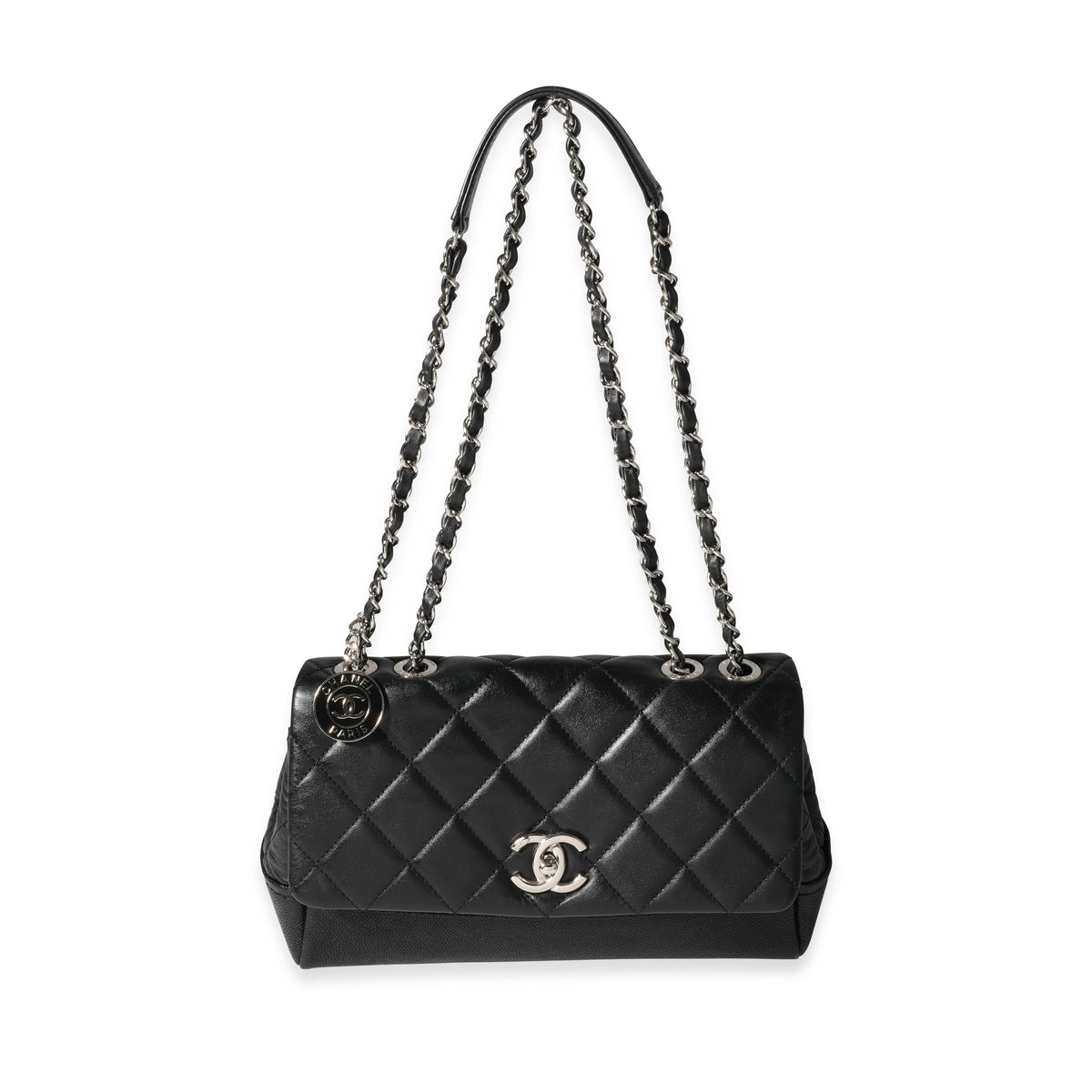 Chanel Black Quilted Lambskin & Caviar CC Shoulder Bag