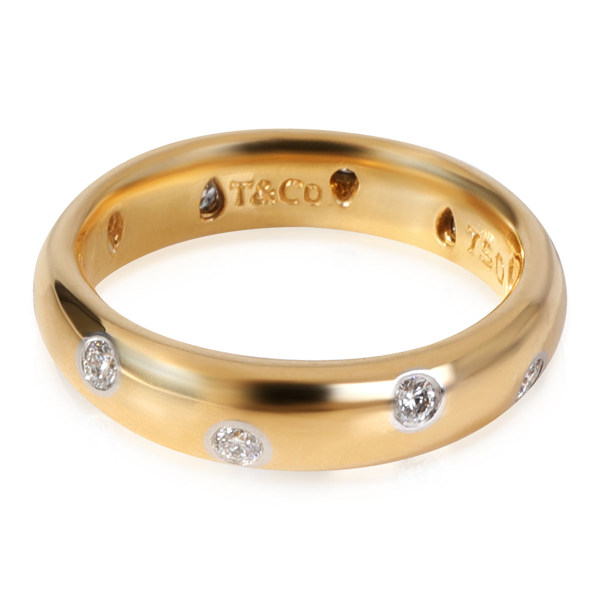 Tiffany Co. Etoile Diamond Band in 18k Yellow Gold Platinum 0.22