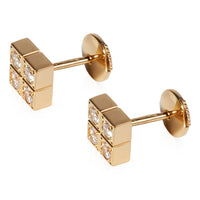 Cartier Square Diamond Earrings in 18k Yellow Gold 0.50 CTW