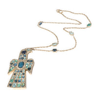 Chanel Silver Tone  Gripoix CC Bird Necklace
