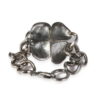 Chanel Blackened Metal Large Camellia  Flower Bracelet