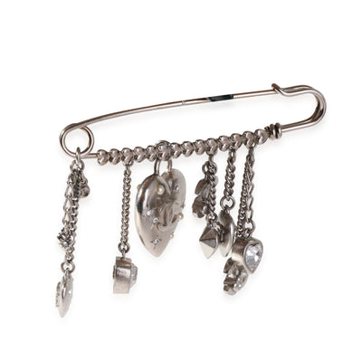 Chanel Silver Tone Safety Pin Brooch