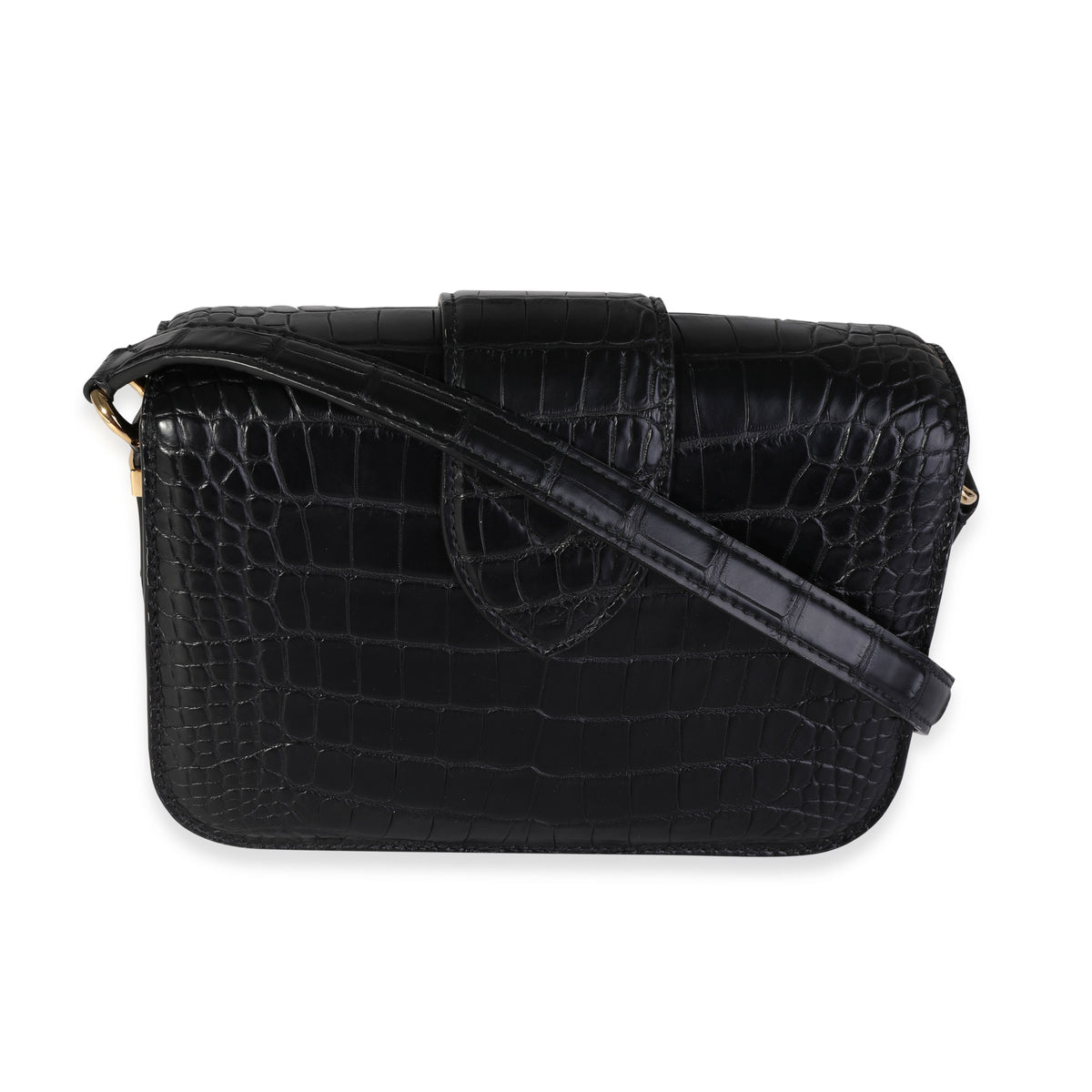 Black Matte Alligator Pont 9 Bag