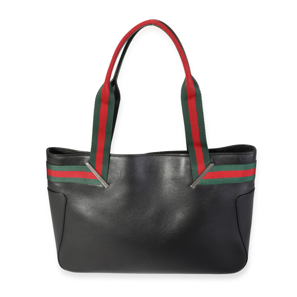 Gucci Black Calfskin Web Tote