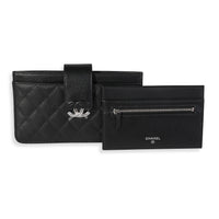 Chanel Black Quilted Grained Calfskin Urban Companion Strap Pouch
