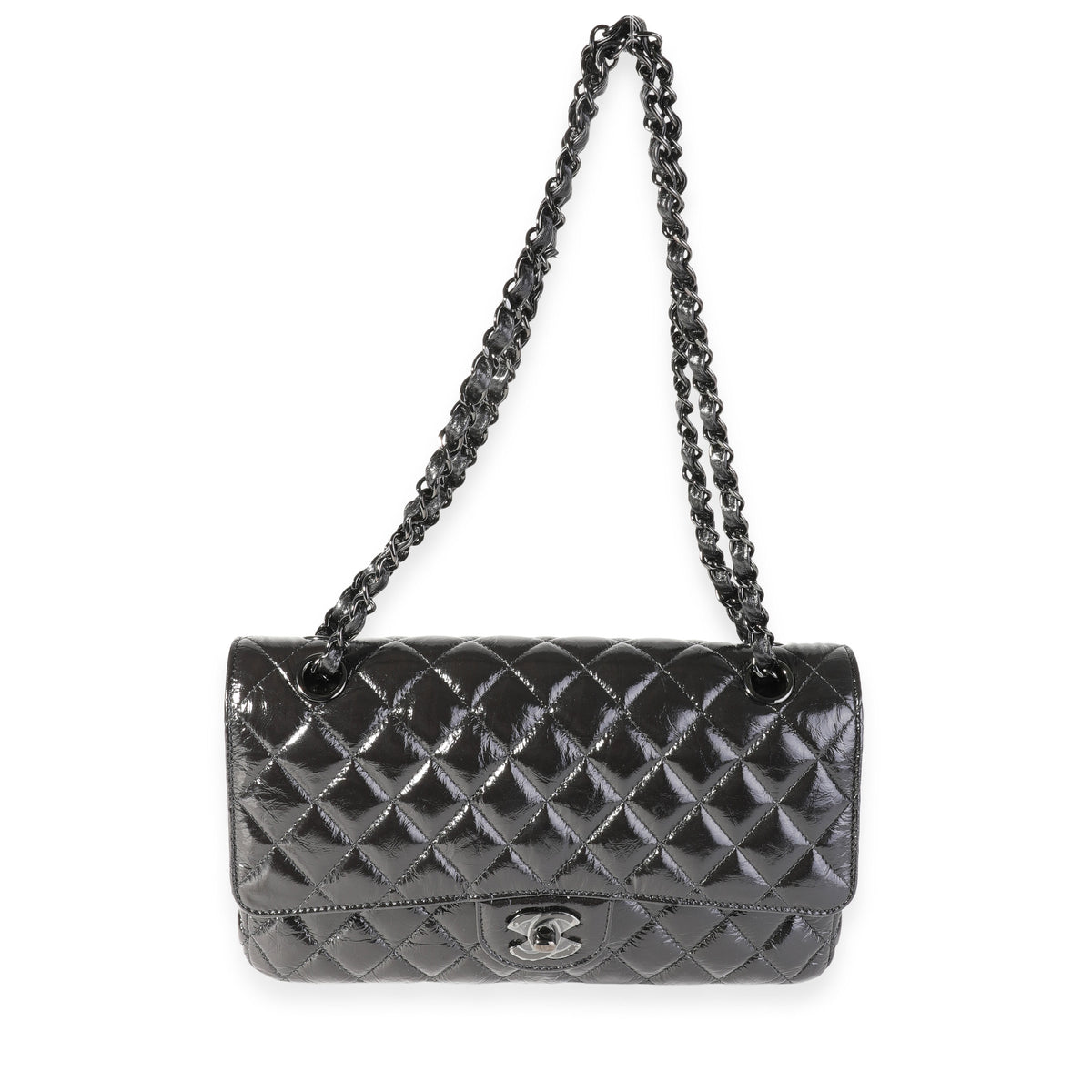 Chanel Black Crumpled Patent Leather Droplet Bag Chanel | The Luxury Closet