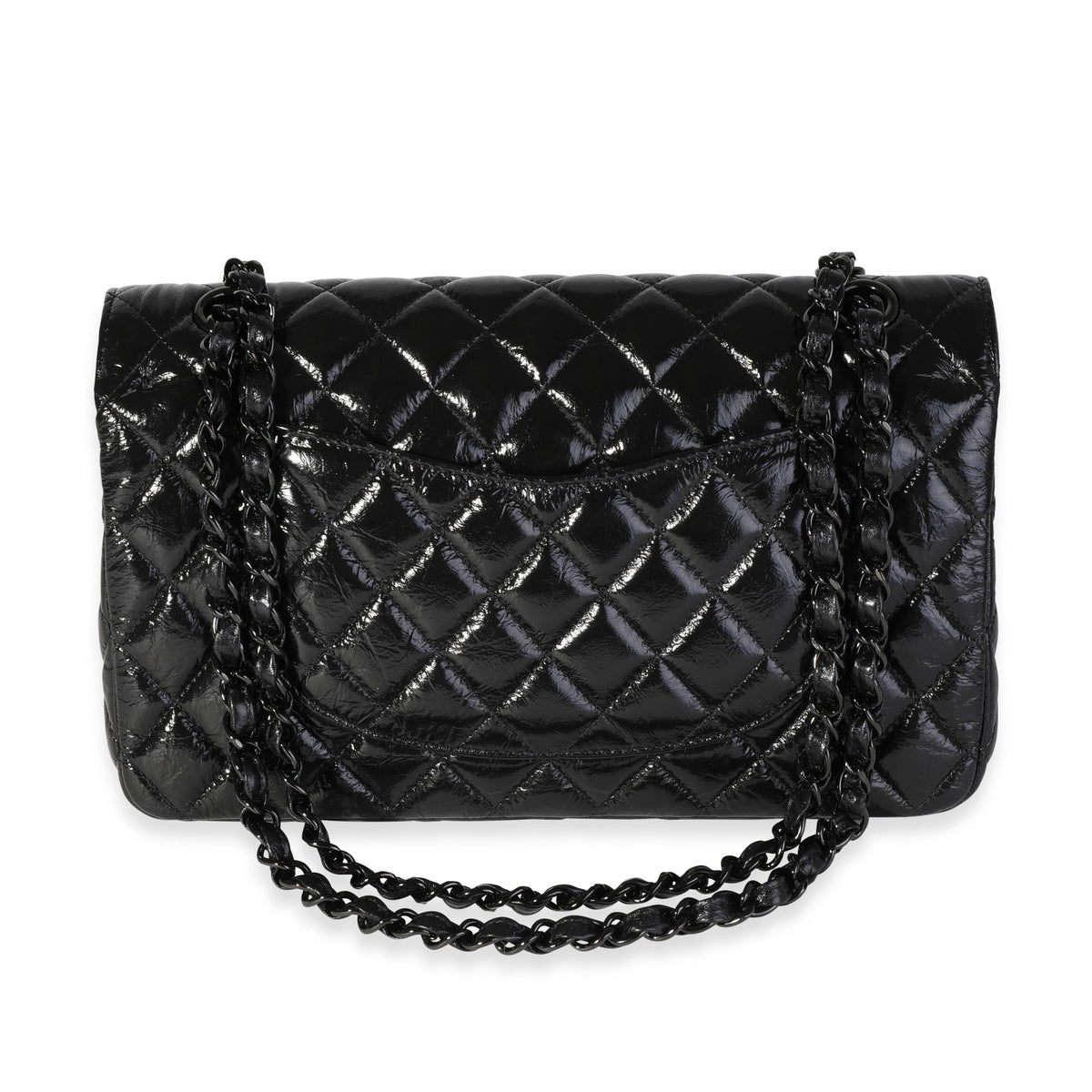 Chanel Black Patent Jumbo Flap Bag