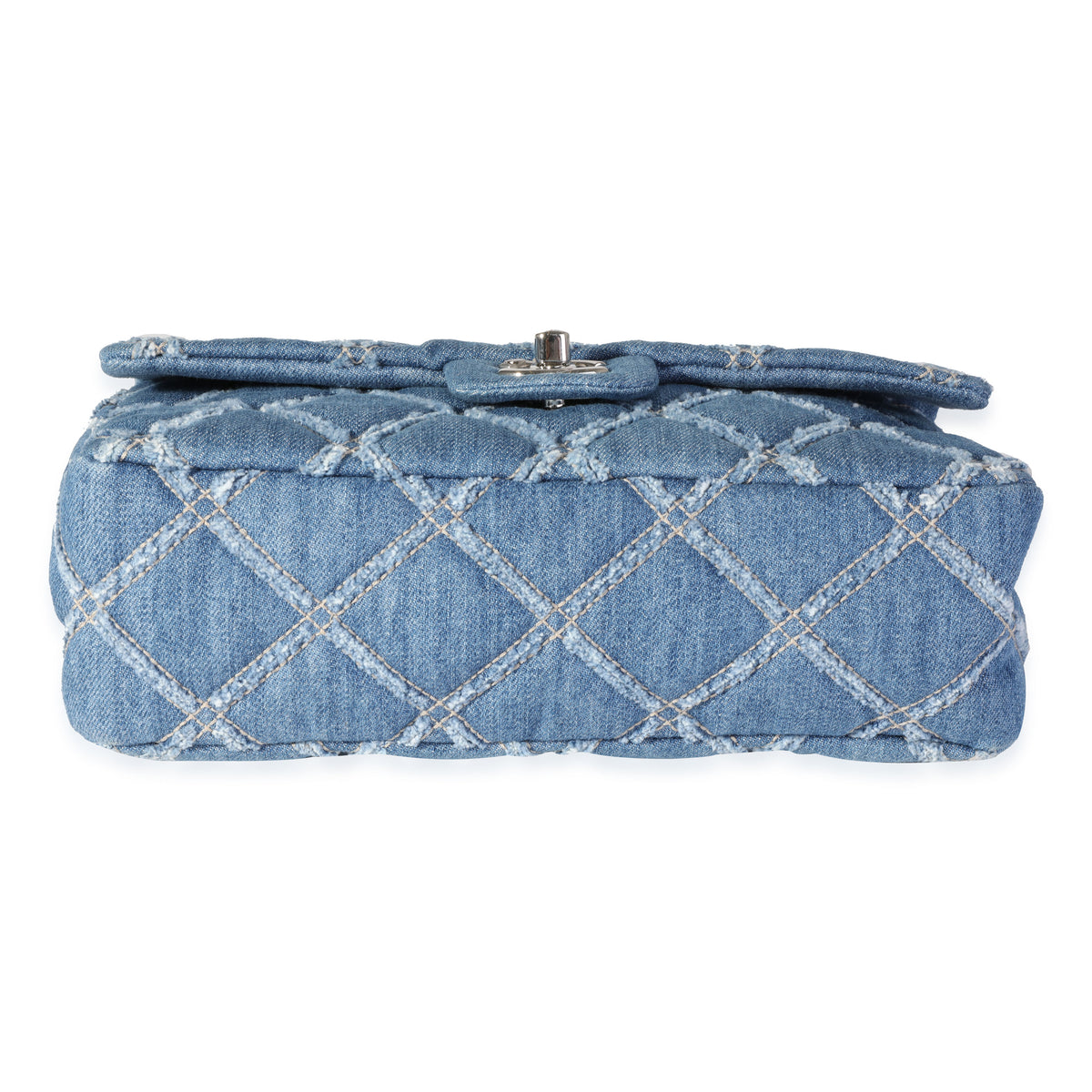 CHANEL Denim Blue Quilted Wallet On Chain 19
