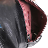 Black Aged Calfskin Small Pilot Essentials Flap Bag