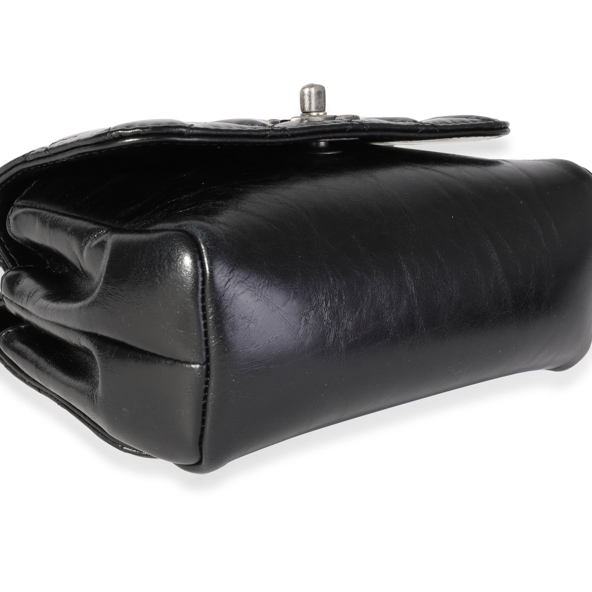 Black Aged Calfskin Small Pilot Essentials Flap Bag