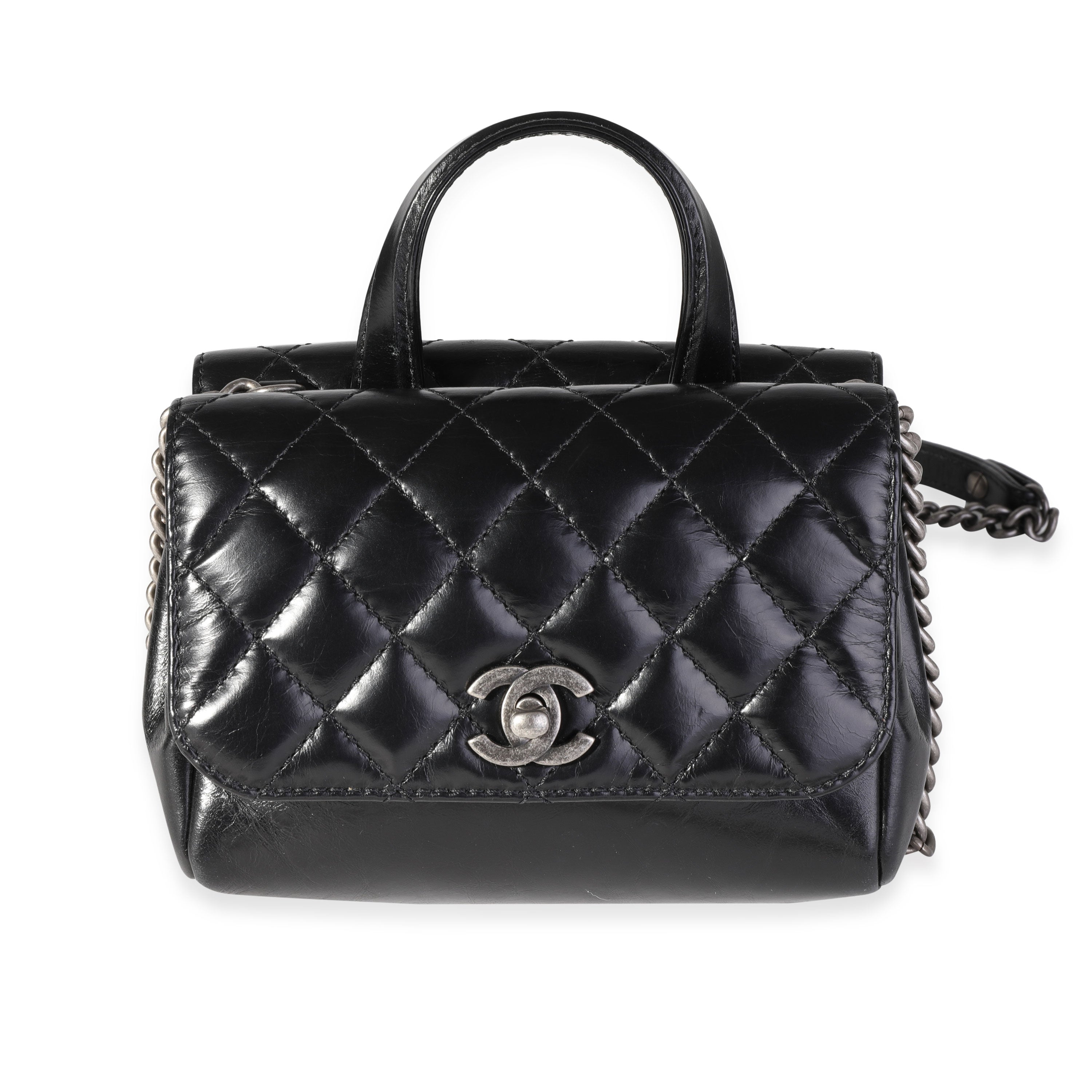 Chanel Black Aged Calfskin Small Pilot Essentials Flap Bag