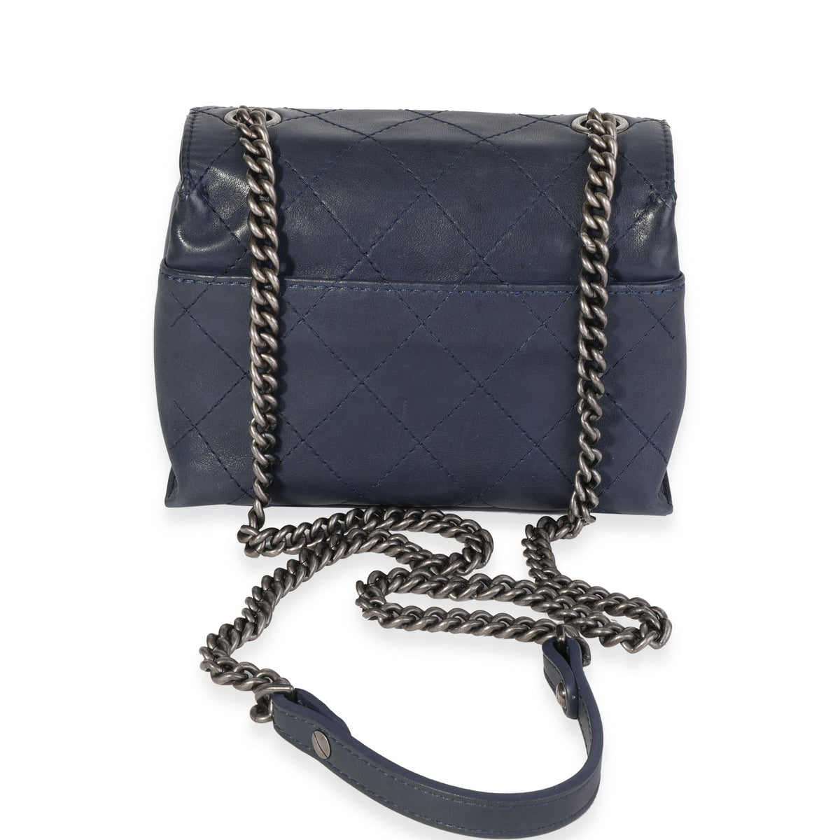 Chanel Navy Quilted Calfskin CC Mini Flap Bag