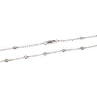 Diamond Station Necklace in 18k White Gold 1.23 CTW