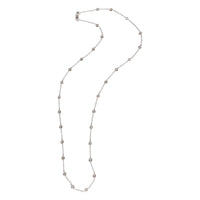 Diamond Station Necklace in 18k White Gold 1.23 CTW