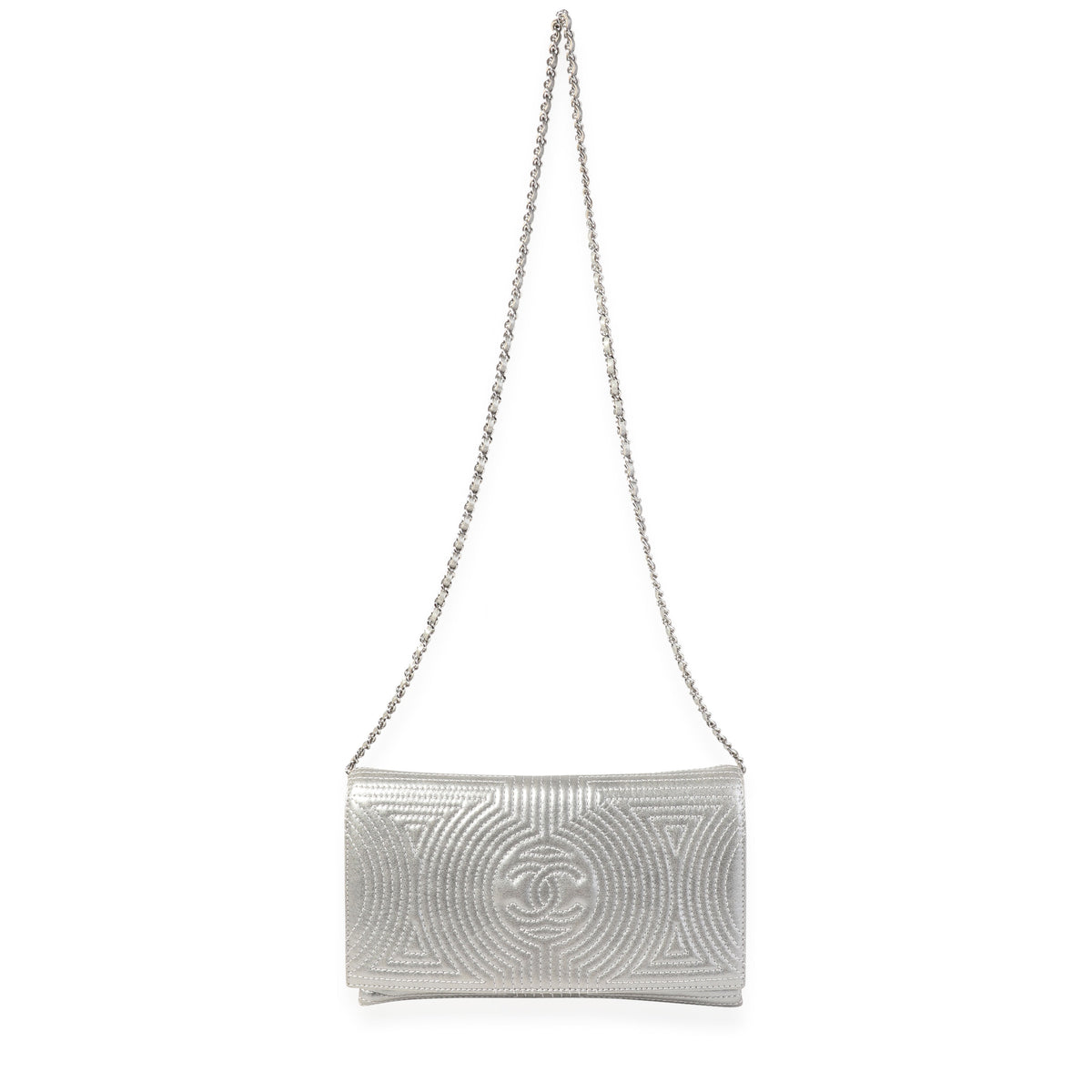 Chanel Metallic Lambskin Korean Garden Clutch On Chain