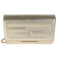 Gold Leather Tube Chain Wallet