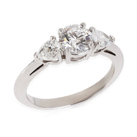 Tiffany & Co. 3-Stone Diamond Engagement Ring in 950 Platinum E VS1 1.01 CTW